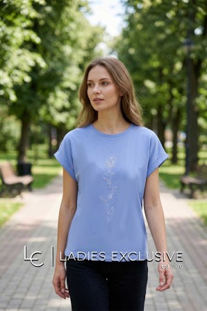FRANSA Μπλούζα t-shirt με στάμπα αφηρημένο λουλούδι